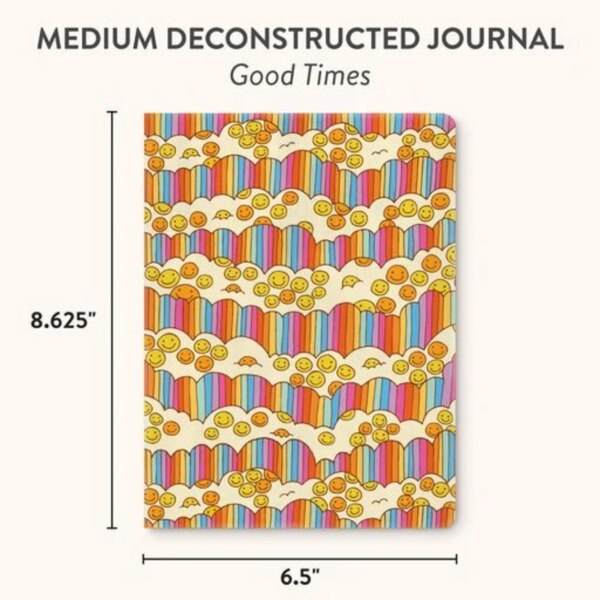 Medium Deconstructed Journal, Good Times. 8.625 inches tall by 6.5 inches wide